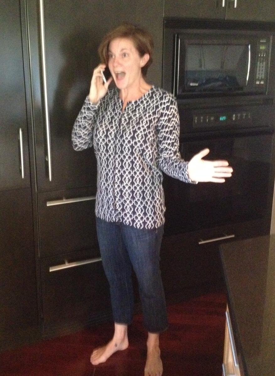 Amy  Steele  receiving  IHDA  finalist  phone  call  