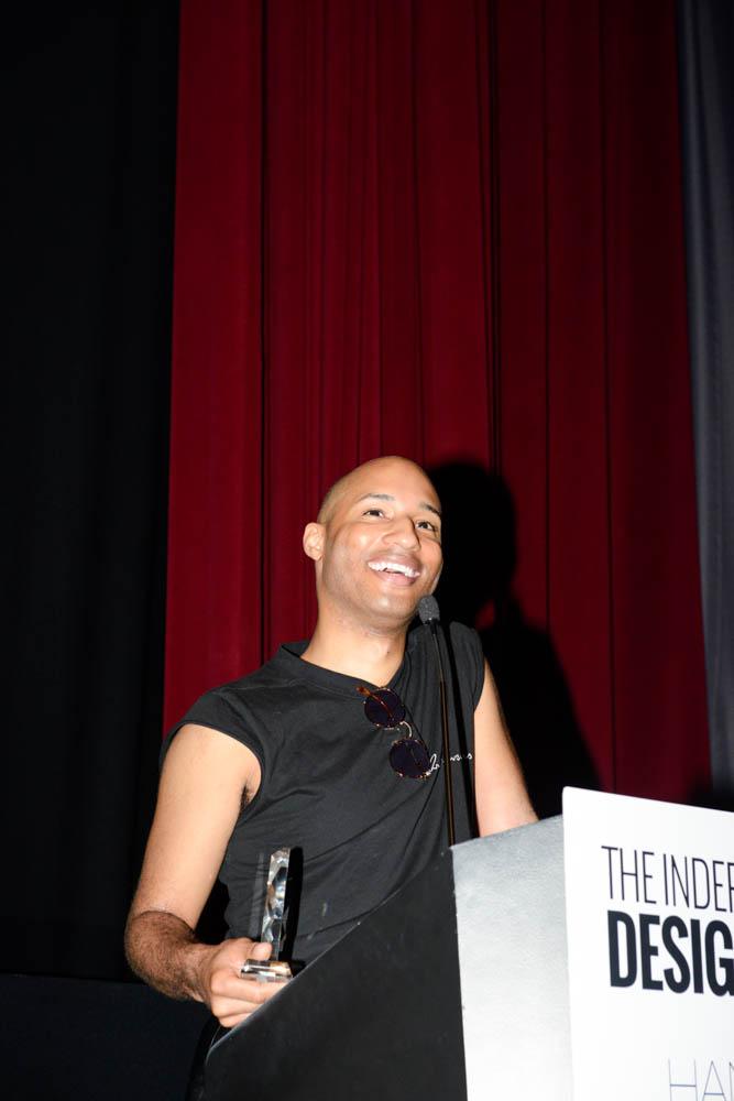 Brandon Blackwood Winner on stage