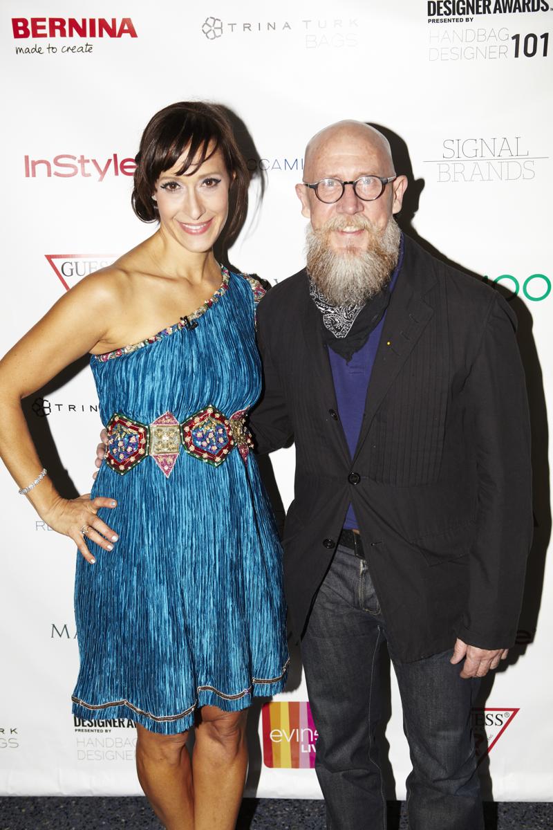 Handbag Awards Founder Emily Blumenthal with SCAD Dean Michael Fink