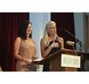 Presenters Tina Aldatz of Foot Petals and Libby Edelman of Sam Edelman presenting the Best Shoe in Overall Style and Design